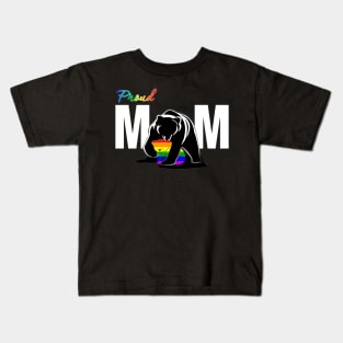 Bear Pround Mom Shirt Funny LGBT Rainbow Gift Kids T-Shirt